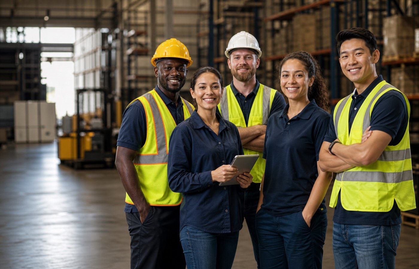HDME workforce team in a warehouse environment
